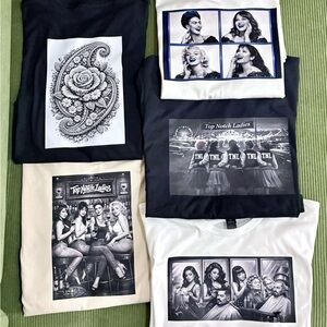 Graphic T-Shirts Set in Black and White